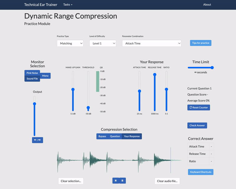 WebTET dynamics compression practice