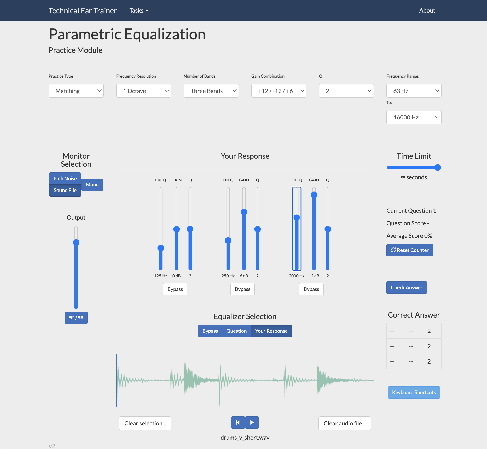 WebTET Parametric EQ practice